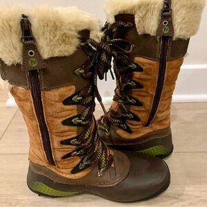 Merrell Women’s Winterbelle Peak Waterproof Insulated Winter Sherpa Boots 6.5